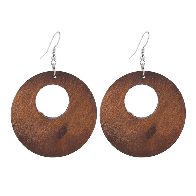 Designer earrings Autumn Winter Vintage Wooden Earrings Niche Design Exaggerated Vacation Drop Earrings for Women free shipping diamond earrings