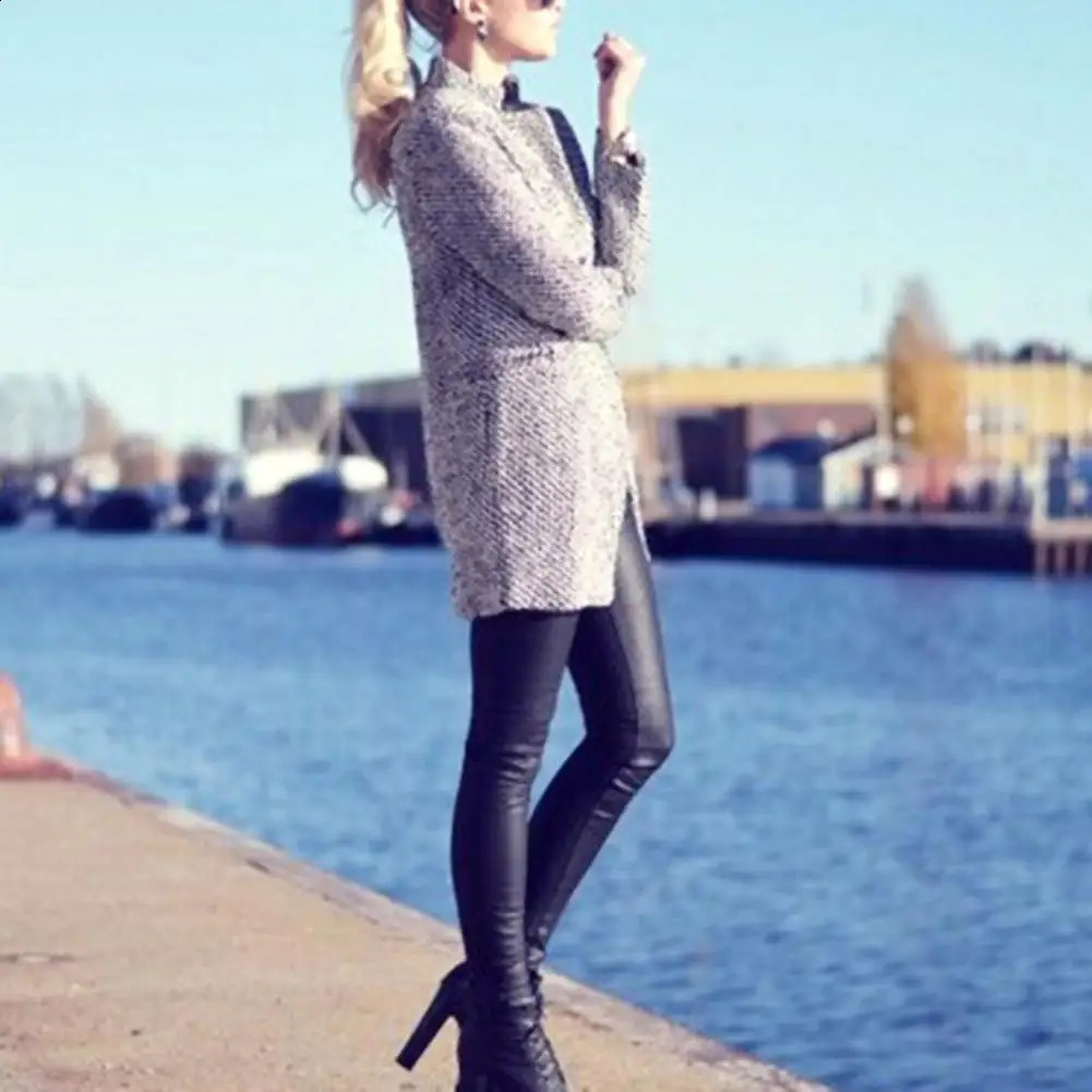 Plaid Women Woolen Coat Slim Fit Women Woolen Plaid Jacket Washable Single Button Long Sleeve Overcoat Lady Outwear Winter Coat 251020