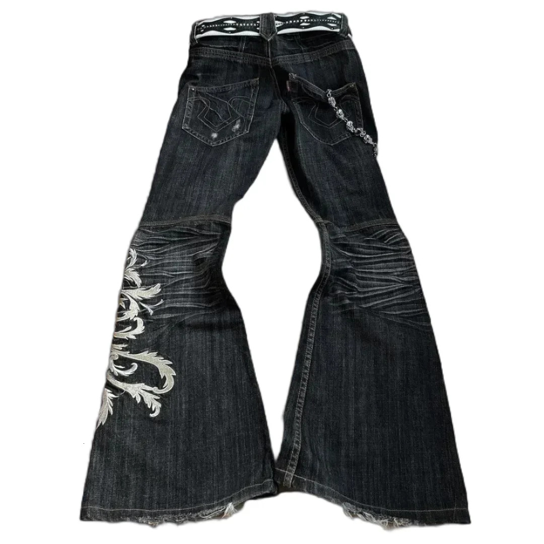 Harajuku old slim black jeans summer street hiphop punk men and women casual y2k microflared jeans ripped jeans 251023