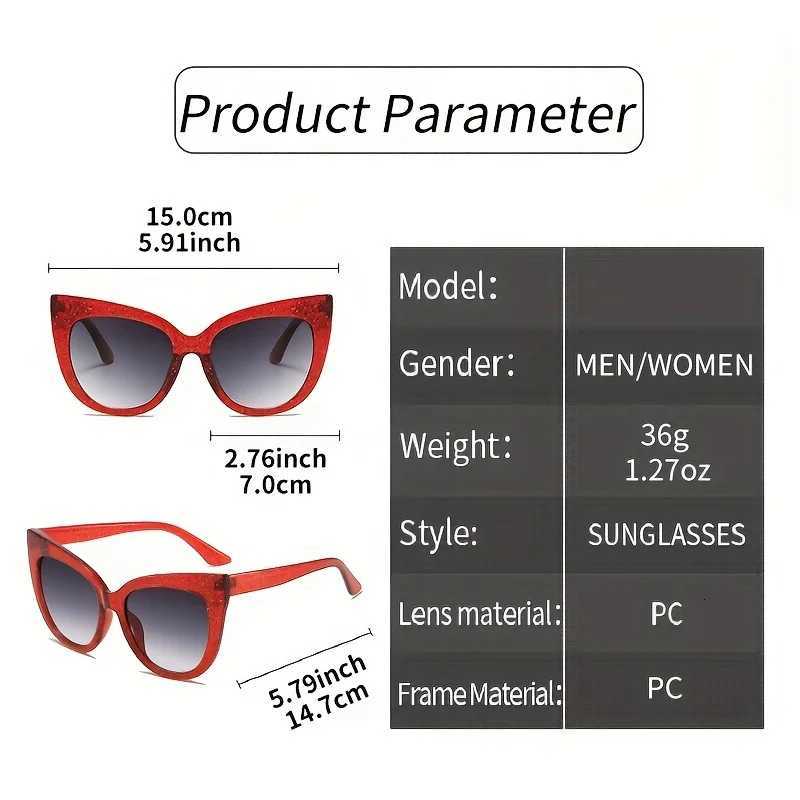 Retro Gradient Lens Cat Eye Sun Shades Large Sunglasses For Women Leopard Fashion For Vacation Beach PartyT251024