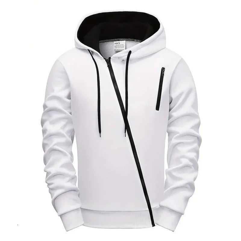 Mens Tracksuit Creative Diagonal Zipper Design Hoodie Sweatpants 2025 Autumn Winter Casual Sporty Motorcycle Hooded Coat OutfitT251024