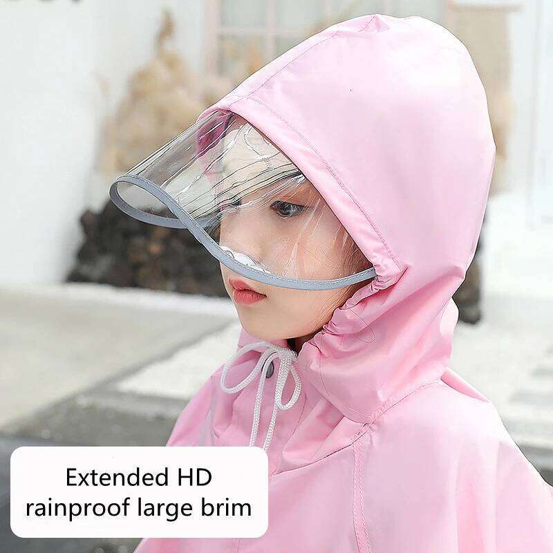 Fashion Children's Color Matching And Rain Pants Suit Student Polyester Split Raincoat Full Body Waterproof Jacket