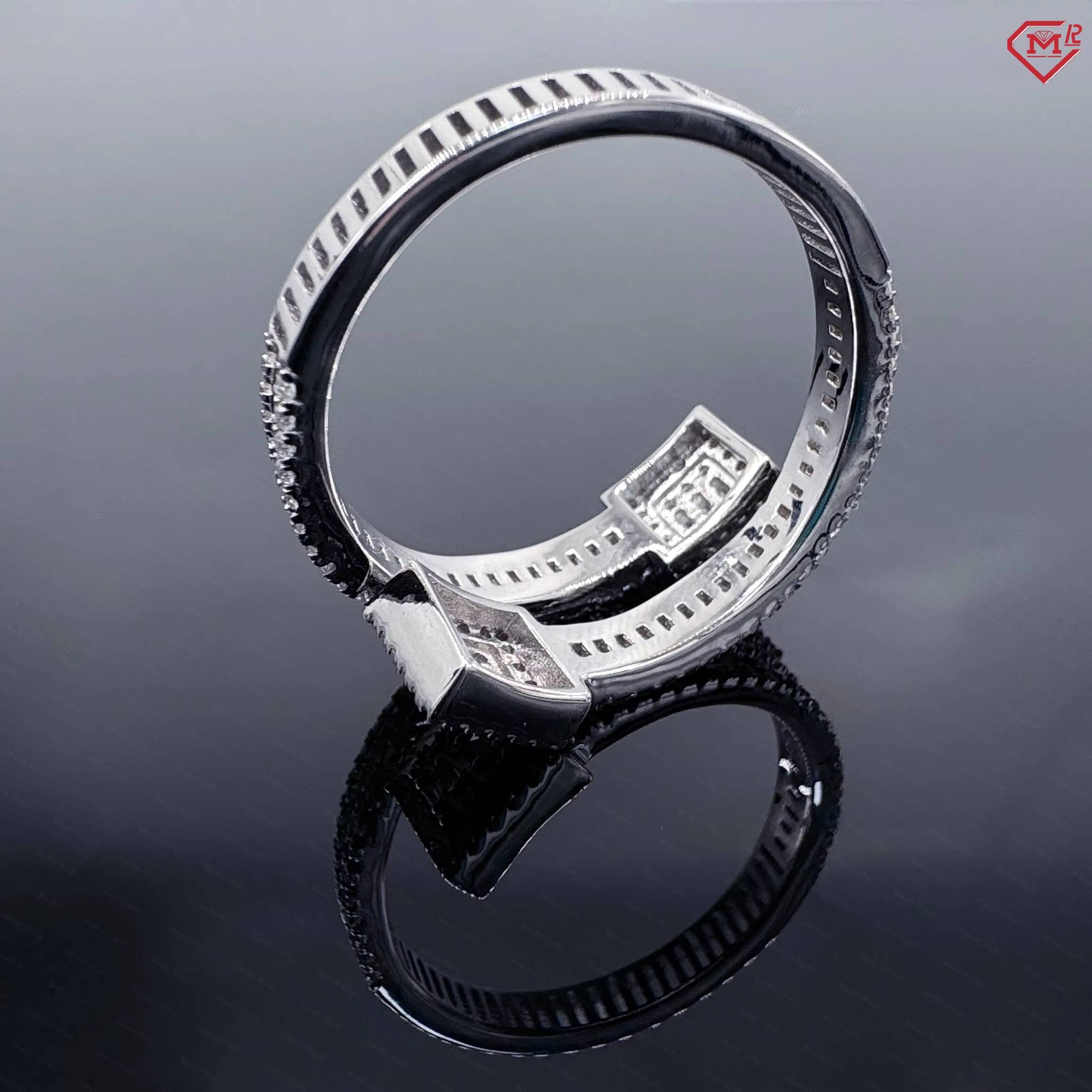 Hip Hop Vvs Iced Out Moissanite Rings Men Women Baguette Sterling Silver 925 Moissanite Ring