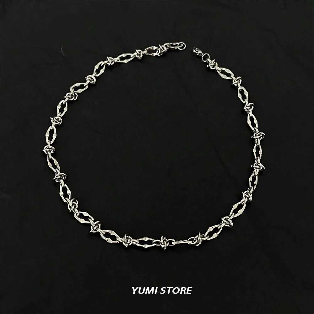 Hip Hop Titanium Steel Geometric Necklace For Man Woman No Fade Punk Irregular Sweater Chain Choker Luxury Jewelry WholesaleXJ251024