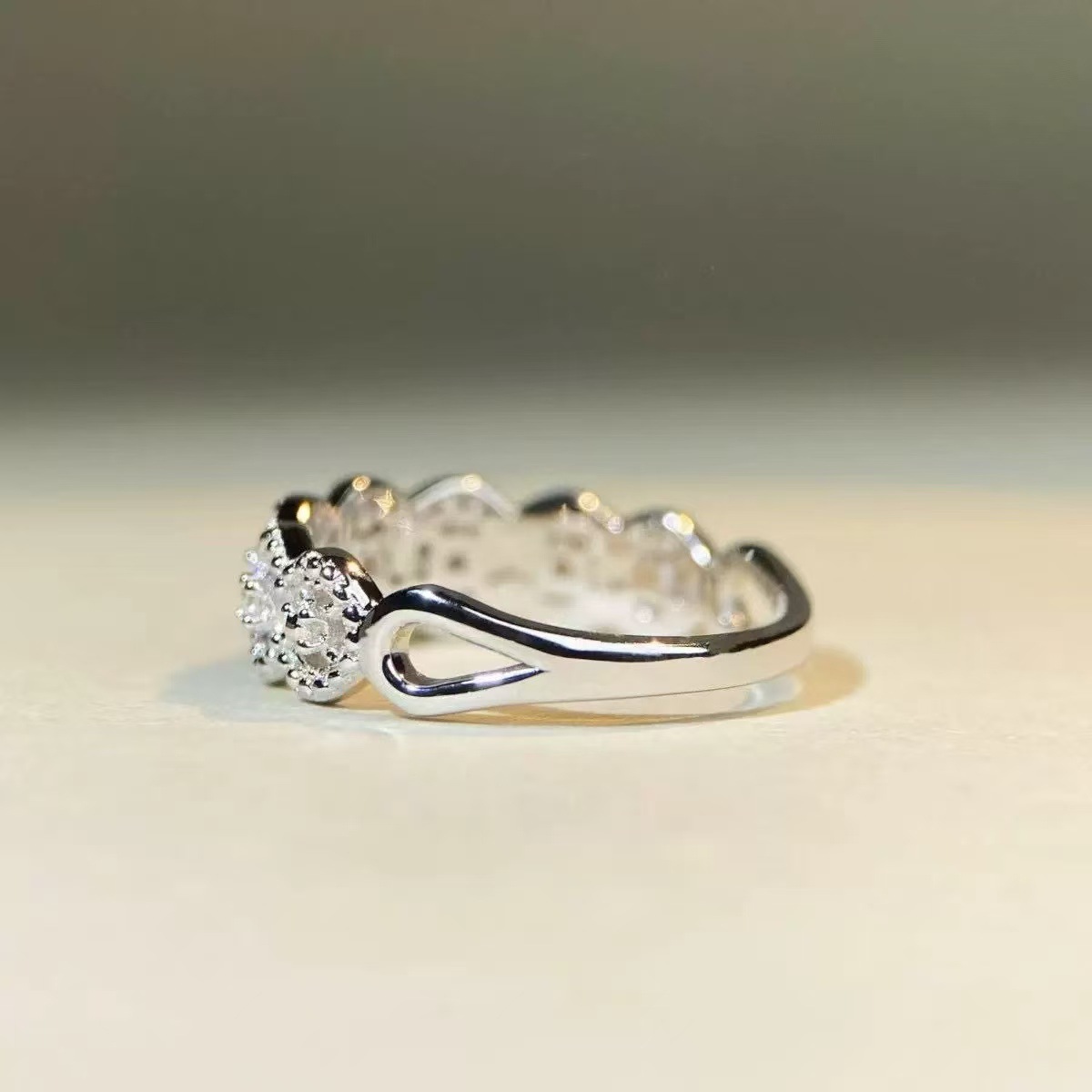 TaiYang New Gold Plated Copper Lace Openwork Ring, Adjustable Zirconia Sparkling Statement Ring for Women