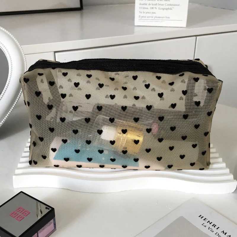 Makeup Bag Outdoor Personalized Transparent Nylon Mesh Cosmetic Bags Pouch Travel Organizer Zipper Beach Makeup Womens PurseT251024