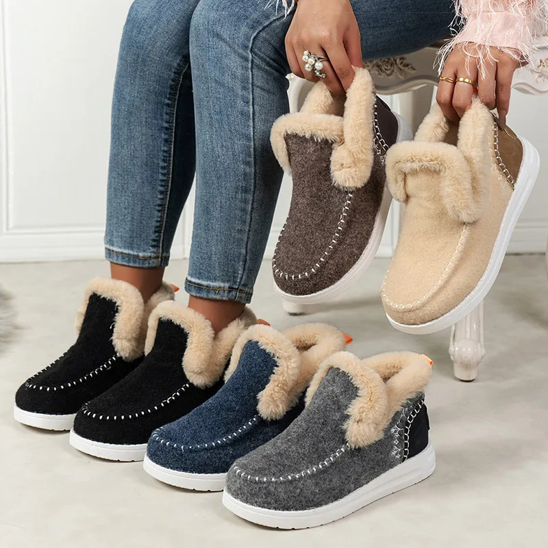 Boots 2025 Winter Shoes For Woman Fur Botas Mujer Casual Womens Ankle Boots Winter Footwear Female Rubber Snow Boots For Women251020