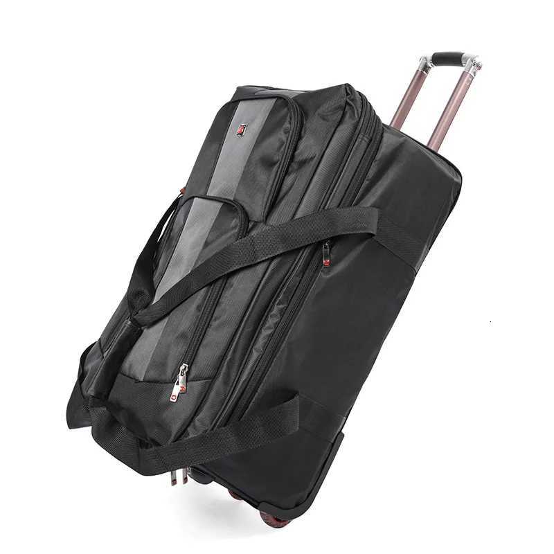 2832 inch Large Capacity Rolling Luggage Trolley Bags with Wheels Waterproof Oxford Duffel Bag Wheeled Bag Travel SuitcaseW251024