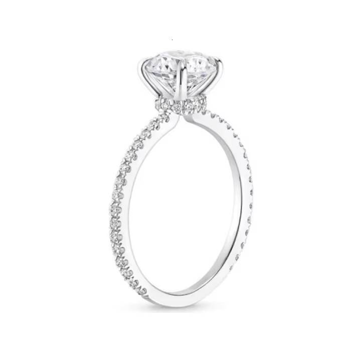 Wholesale White Moissanite Diamond 18k Gold Ring Designs for Girl