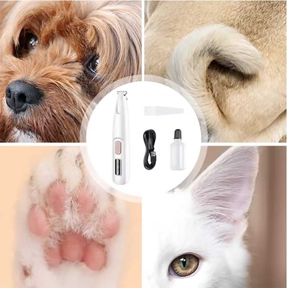 Portable Dog Paw Trimmer with Led Light Pets Nail Grinder Shaver Clipper Rechargeable Cordless Nail Grooming Tools for Cats Z20251024