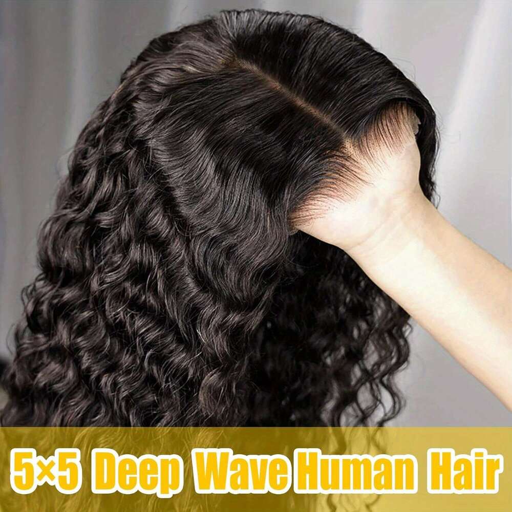 Wigs Human Hair Plucked Pre Cut Jerry Curlys Wear And Go Glueless Lace Closure Wig for Women Natural Color