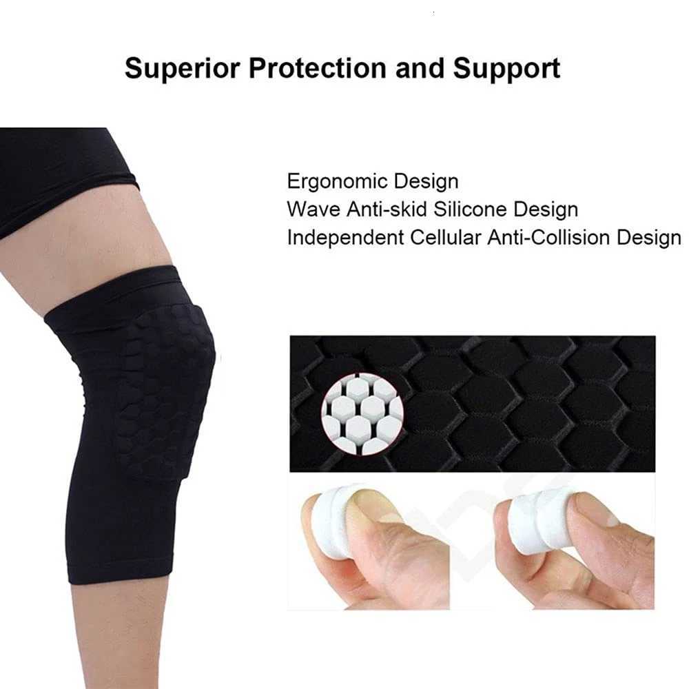 1PC Basketball Knee Pads Sleeve Honeycomb Brace Elastic Kneepad Protective Gear Patella Foam Support Volleyball SupportW251024