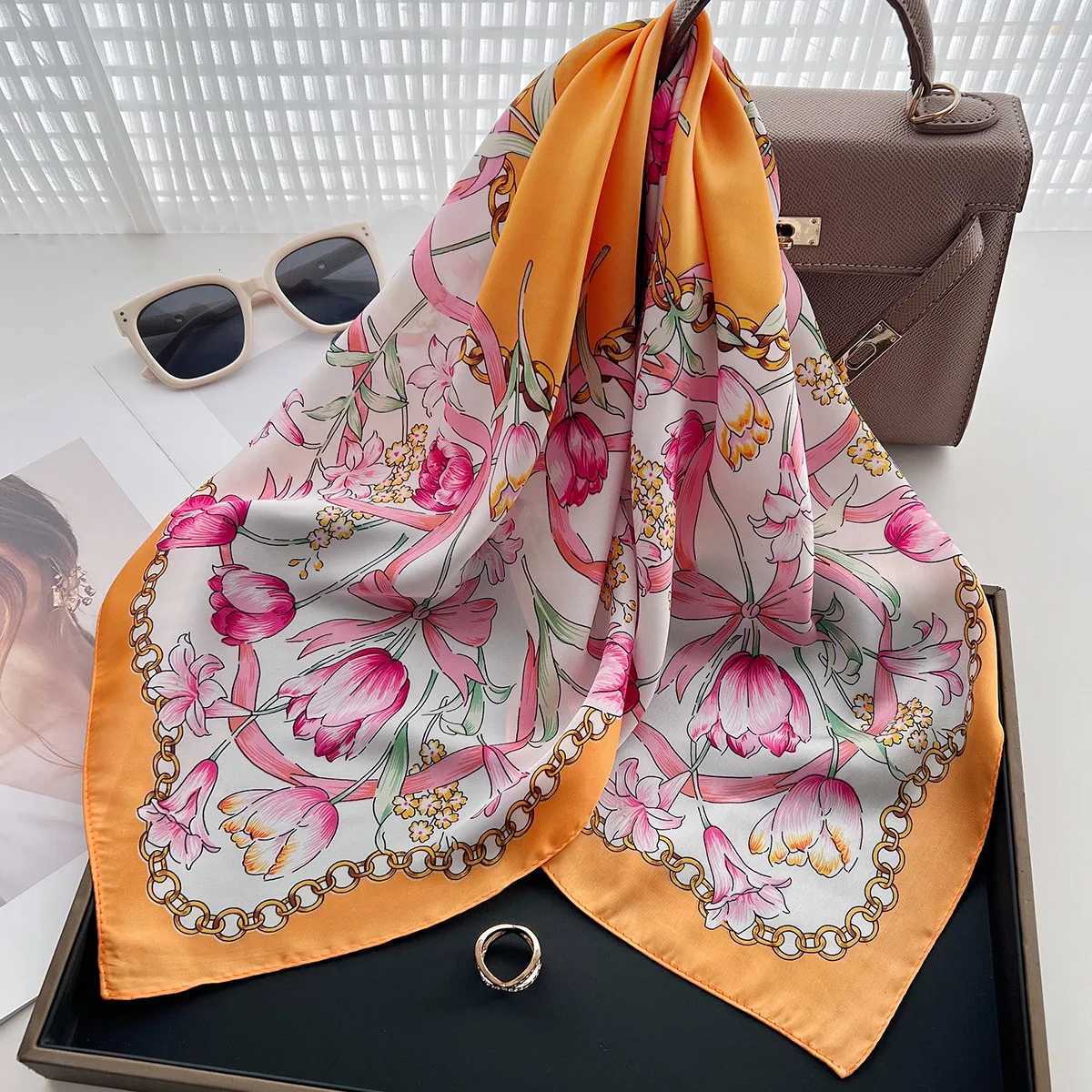 Wens Scarf Soft Stain Neckerchief Fashion Square Scarf For Dr Up Your look Hair Scarf SpringSummer Breathable Band Y251024
