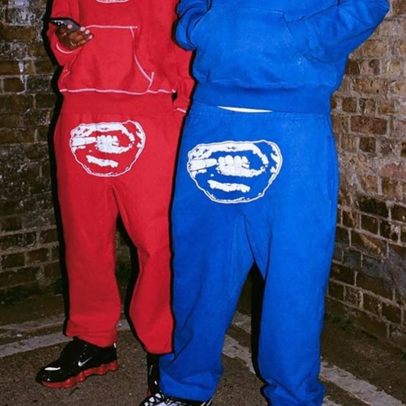 Straight Pants High Street Retro Trousers Women Y2K Street HipHop Straight Pants Men Women Sweatpants Kpop Pants 90s 251020