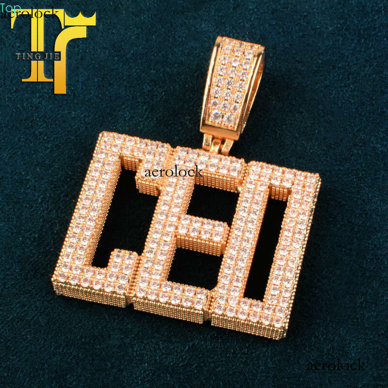 Hip-Hop Full Moissanite chain Regular Script Letter Trendy Brand DIY Splicing Personalized Niche Design Pendant Necklace