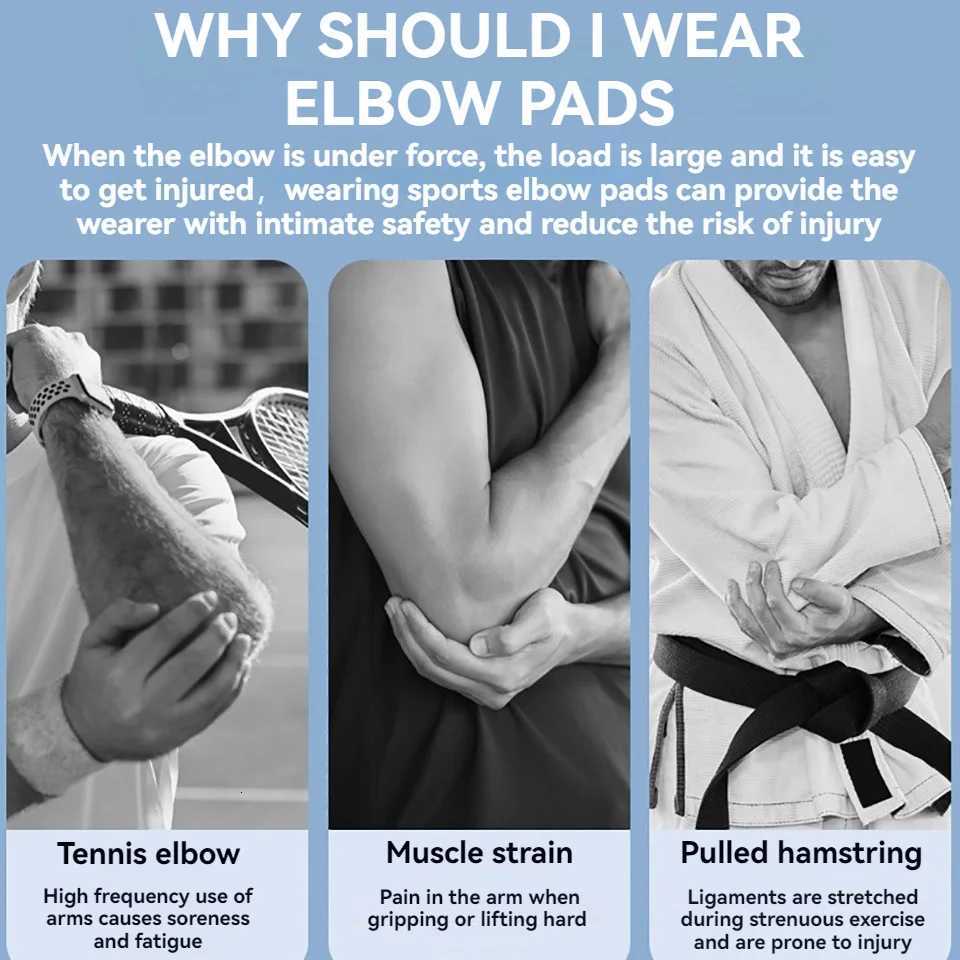 1Pcs Elbow Pads Silicone Compression Elbow Protection Sports Injuries 3D Knit Adjustable Elbow Support Tennis Basketball UnisexW251024