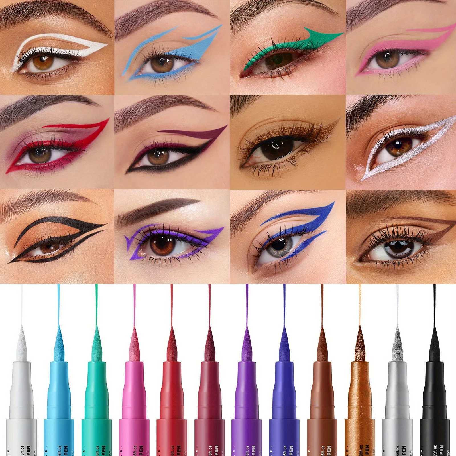 12color eyeliner waterproof quickdrying oilproof and nonsmudging longlasting eyeliner setL251024