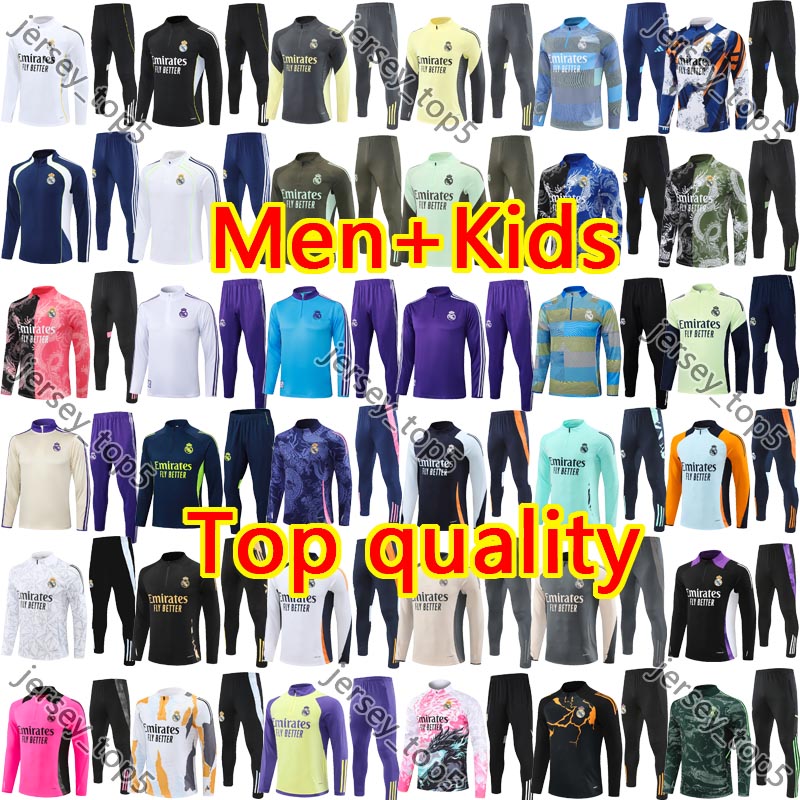 2025 26 Real chandal madrids Tracksuit soccer MBAPPE TRAINING 24 25 26 VINI JR BELLINGHAM men kid kit football Real madridtracksuits survetement Sportswear train