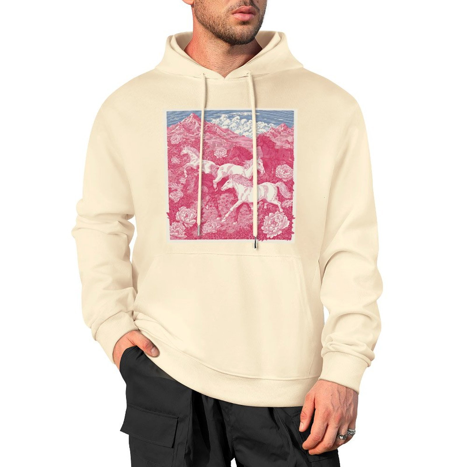 H Designer Fall Winter Hoodie Luxury Horse Print Design Unisex Long Sleeve Streetwear Hip Hop Oversized Fit Hoodie Men's Fashion Apparel H41