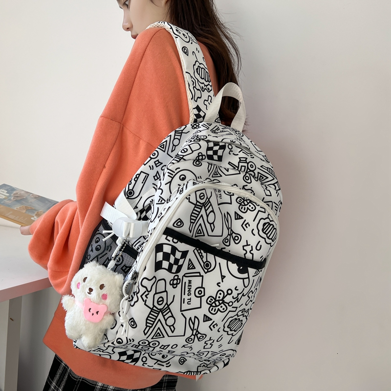 INS Style Cute for Girls High Middle Large Capacity Trendy Backpack Elementary Students Simple Fresh School Bag