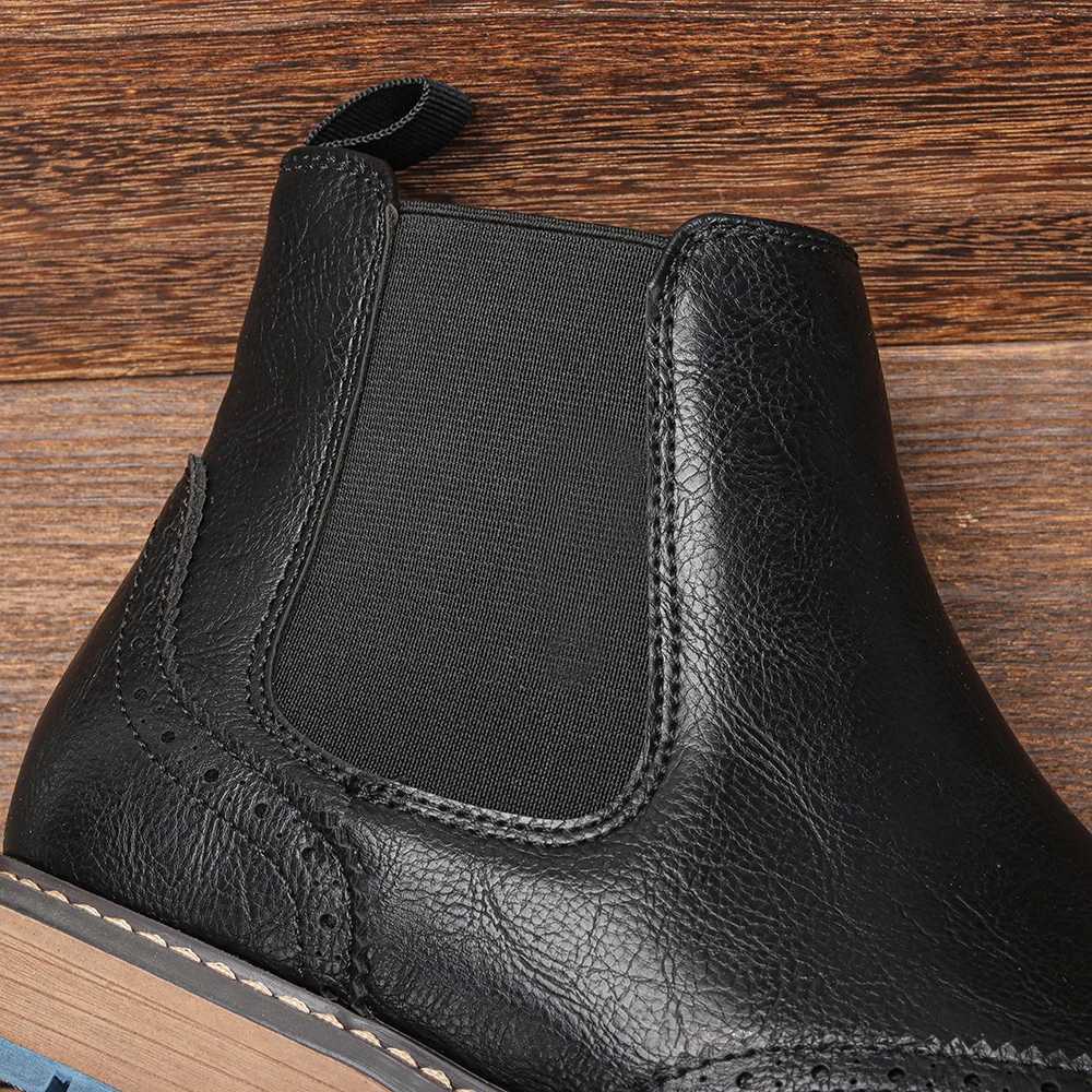 Size 713 Brogue Chelsea Men Boots Classical American Style Leather Boots W251024
