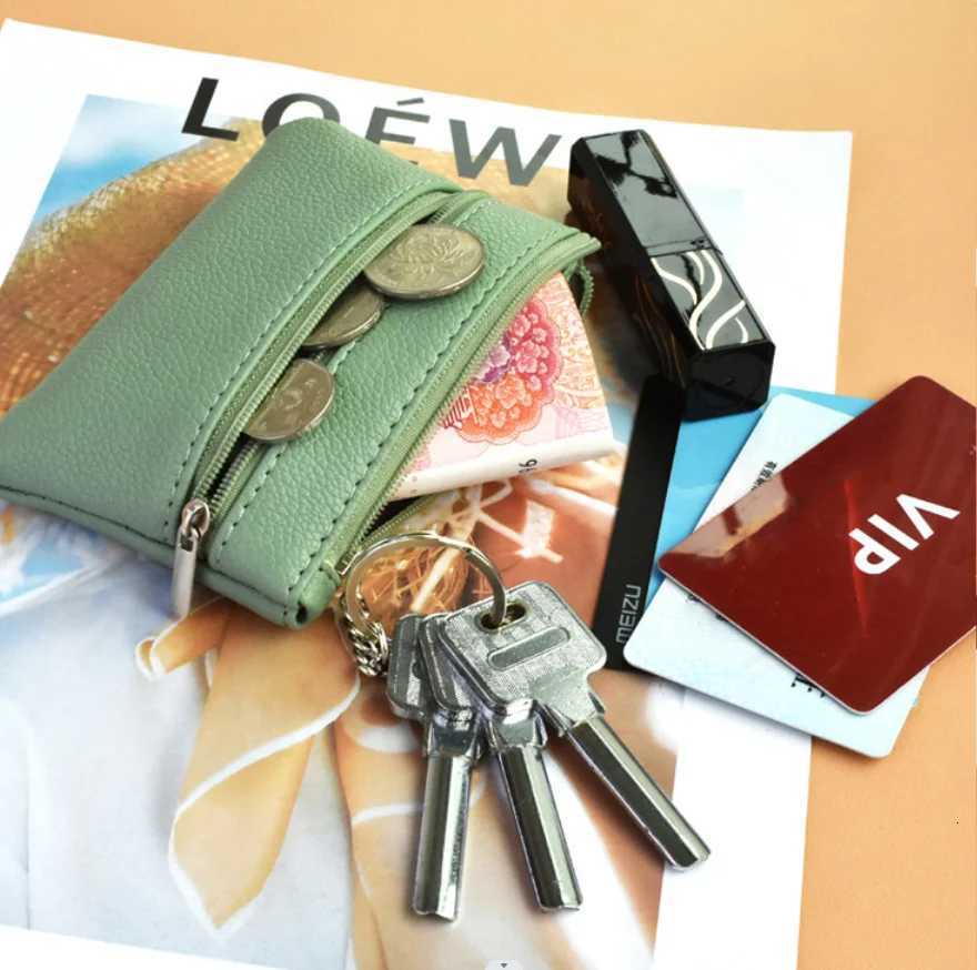 Mini PU Leather Wallet Coin Purse Key Bag Fashion Key Holder Pocket Card Storage Bag Multifunctional Zipper Coin Pouch Z251023