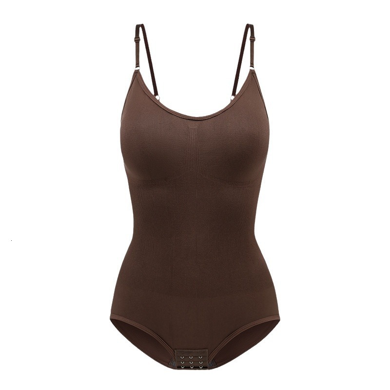 Plus Size Women's Shapewear Bodysuit Tummy Control Open Crotch Hip Lift Strap Chest Support Body Shaper Triangle Panties