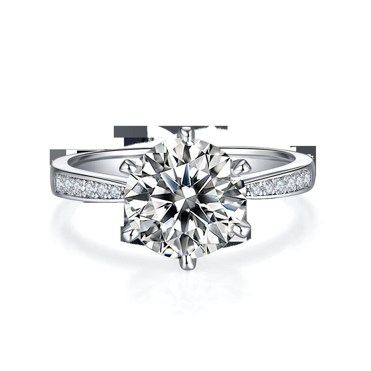 Jewelry Plated Ring for Women Wedding Bands Engagement Rings Gold Moissanite D VVS 925 Sterling Silver New Geometric M21E White