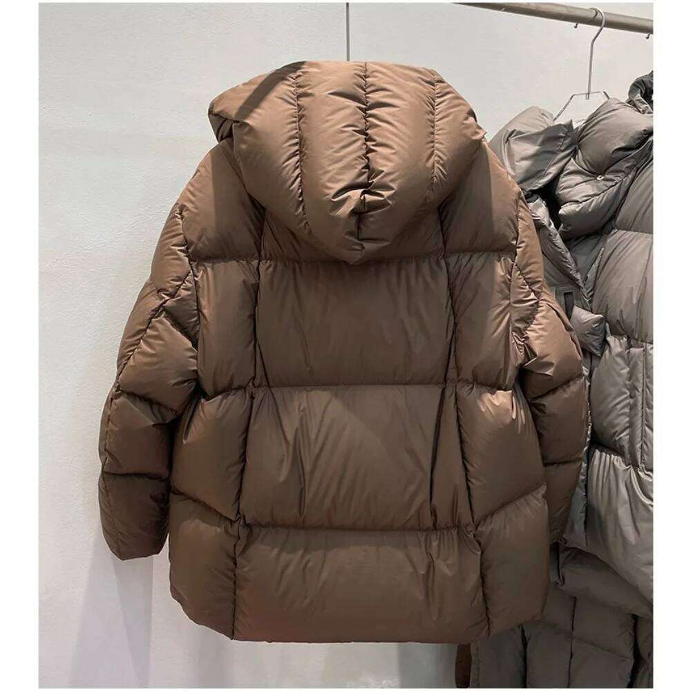 Winter White Duck Down Jacket Women 2025 Fashion Female Thick Warm Fluffy Parkas Loose Oversized Puffer Coat Outwear Coats Designer Women