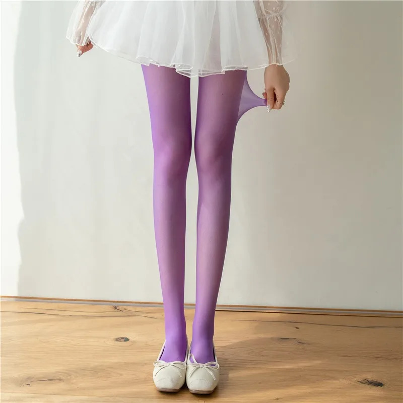 High Elastic Tights Women Fashion Candy Color Summer Spring Hosiery Female Daily Basic FreshColored Pantyhose Slim Legged Socks 251018