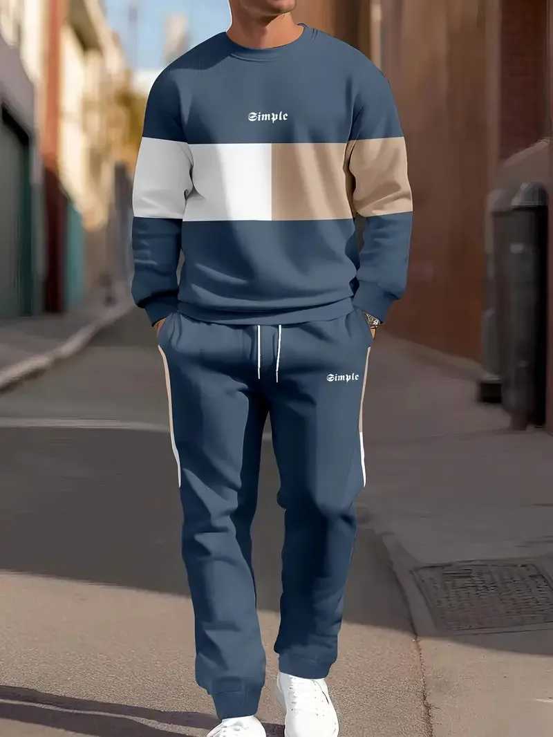 The new mens hoodie set for Spring and Autumn 2025 is a casual fashionable soft and comfortable 3D letter pattern printT251024