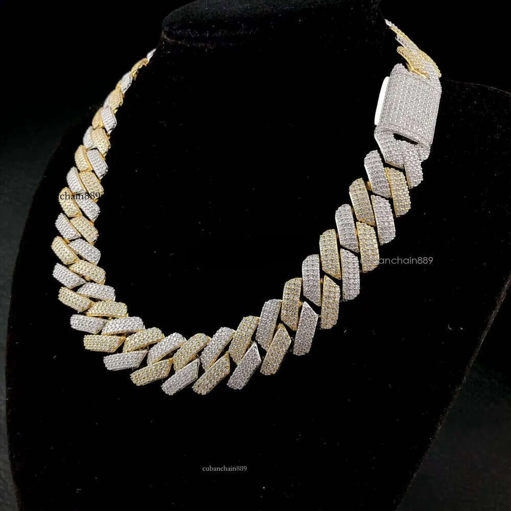 Designer necklaceTwo colors new 22mm Moissanite Dias Cuban ice chain vvs designer top jewelry necklace