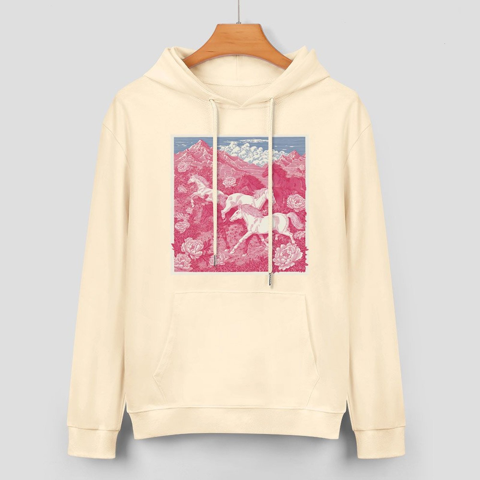 H Designer Fall Winter Hoodie Luxury Horse Print Design Unisex Long Sleeve Streetwear Hip Hop Oversized Fit Hoodie Men's Fashion Apparel H41