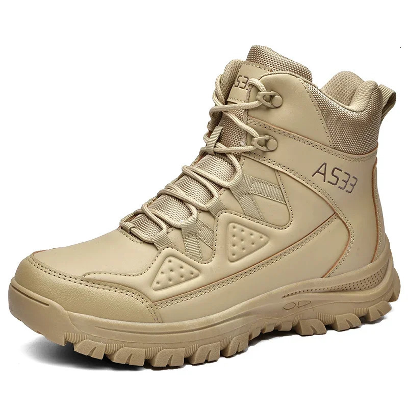 Basic Boots Men Tactical Boots Tactical Desert Combat Boots Work Safety Shoe Snow Leather Winter Zip Outdoor Casual Sneakers 251021