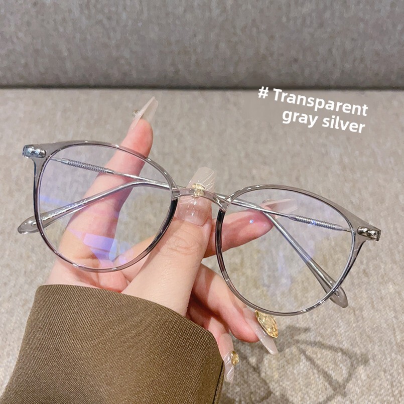 Cold Tea Color Frame for Women and Men, Plain Glasses, Internet Celebrity Style, No-Makeup Artifact Frame, Blue Light Blocking Glasses