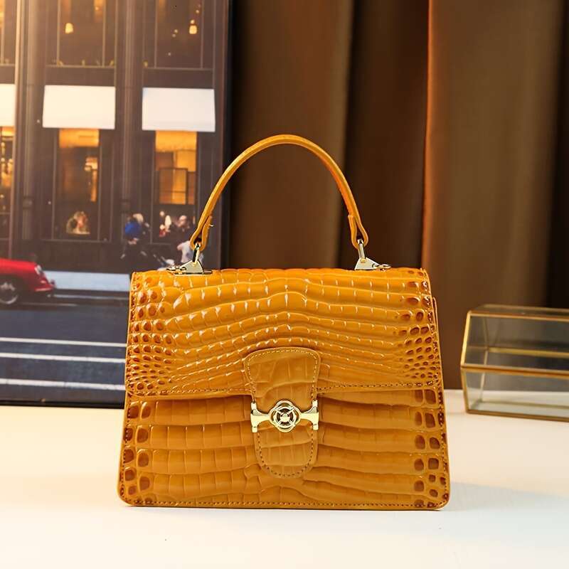 Stylish Handbag Stylish Royal Blue Crocodile Pattern Handbag For Women | Magnetic Closure, Golden-Tone Hardware & Emed Design