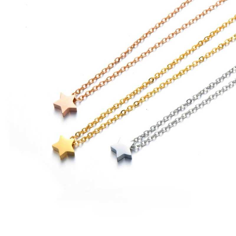 Fashion Stainl Steel Star Shed Pendant Necklace Romance Valentines Gift For Women Girls Temperament Neck jewelleryXJ251024