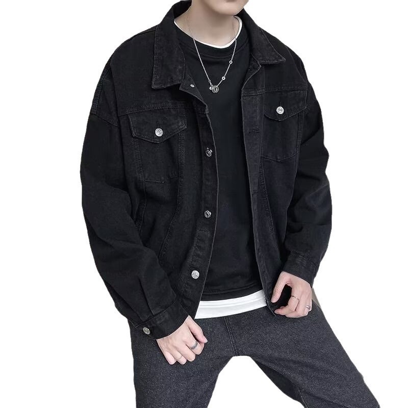 American Style Spring And Autumn Denim Jacket For Men, Designer Hoodie Jacket Tracksuit Men Polo Veste Coat High Street Fashion Brand, Loose Fit Sprin