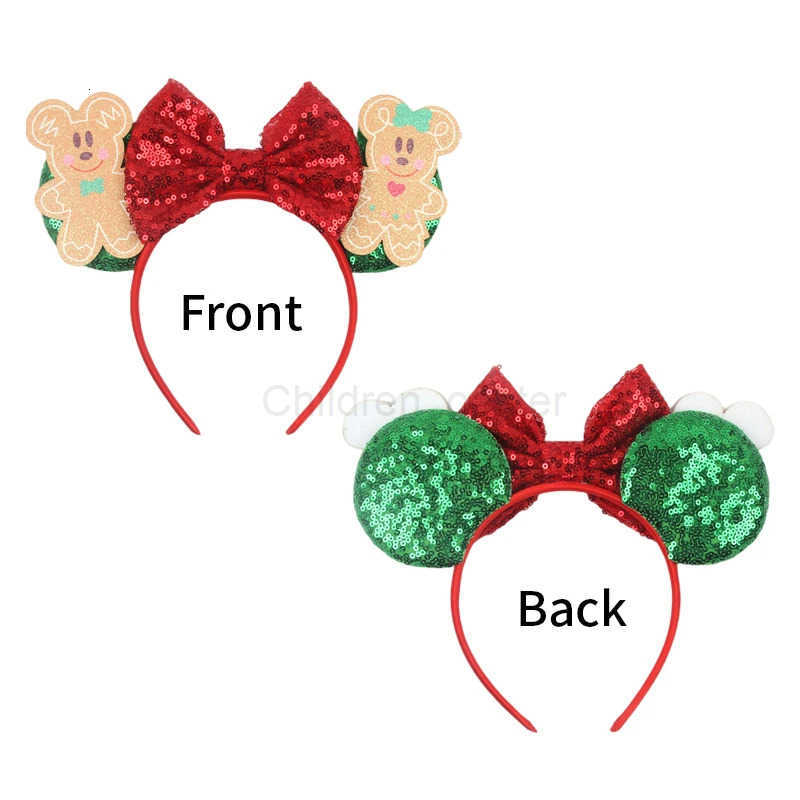 Disney ChristmasGirls' Themed Holiday Headband: Fun Sequined Gingerbread Figure and Classic Mickey Ears designer