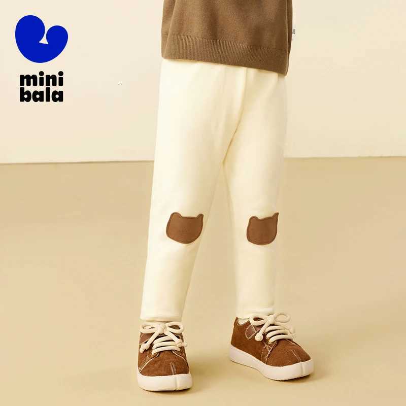 Mini Bala Girls Pants Winter New High Stretch Baby FleeceLined Thickened LeggingsT251024