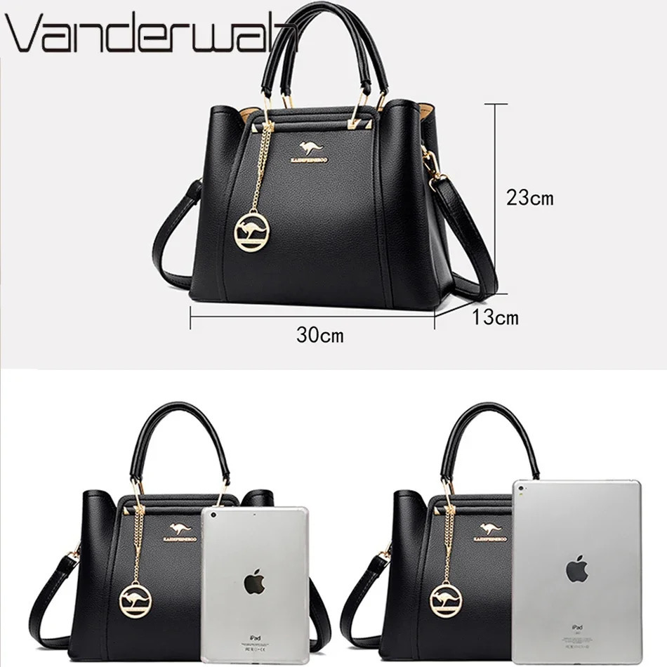 2024 Women er 3 Layers Shoulder Crossbody Sac Ladies Large Capacity Leather Handbags Shopper Messenger 251023