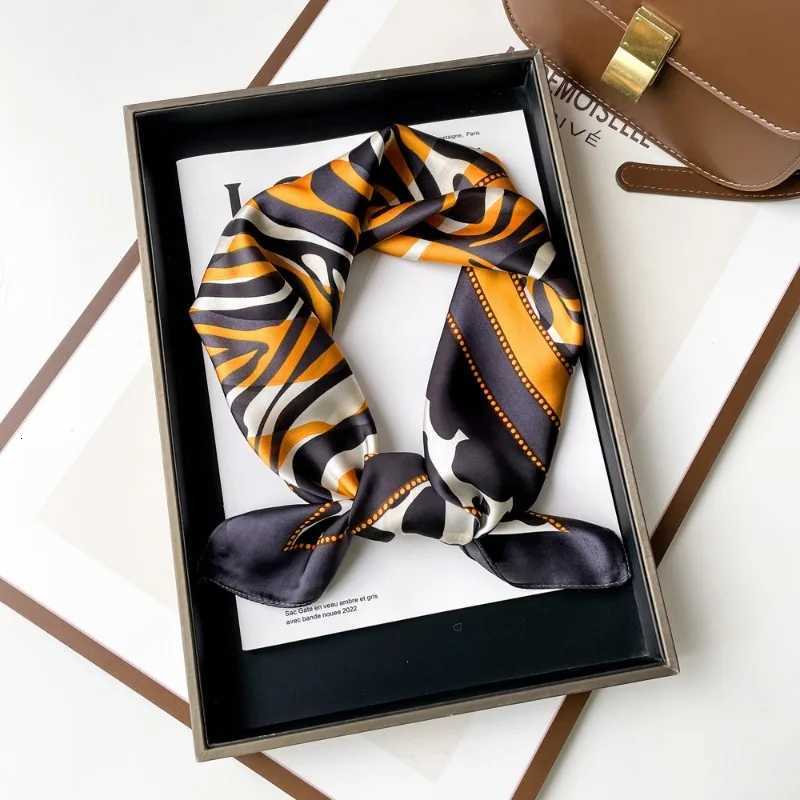 70cm Zebra Print Leopard Dot Printed Scarf Wen Geetric Colorblocking Imitation Silk Scarf Retro Versatile scarf Shl Y251024