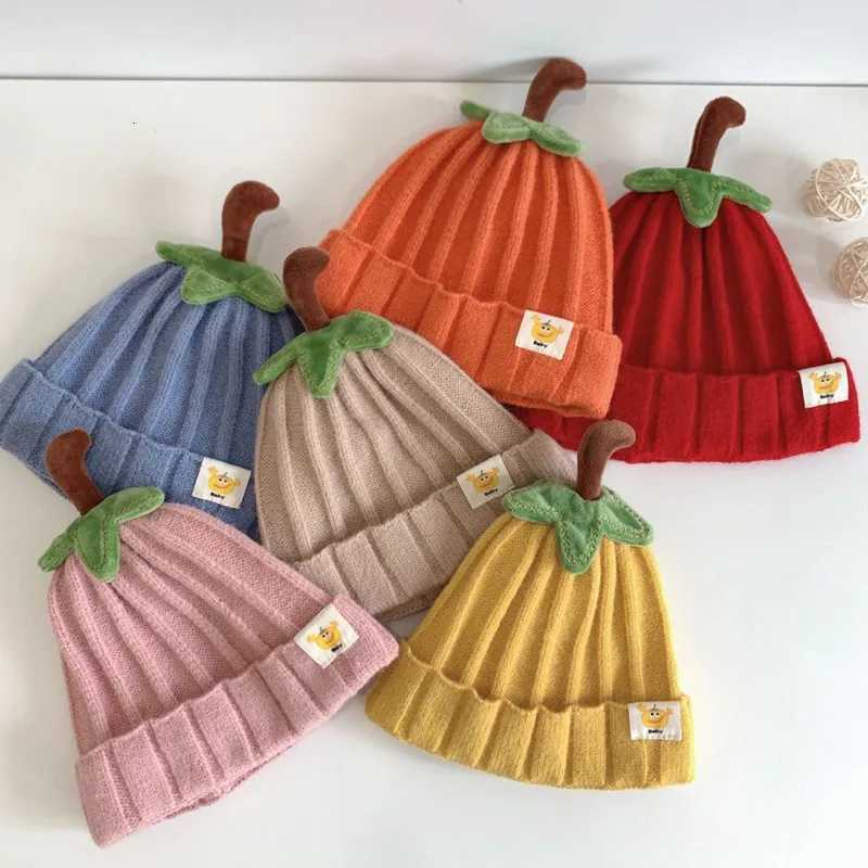 Winter Baby Knitted Hat Cute Pumpkin Toddler Beanies 636 Months Boy Girl Thick Woolen Warm Crochet Bonnet Children Pullover CapL251024
