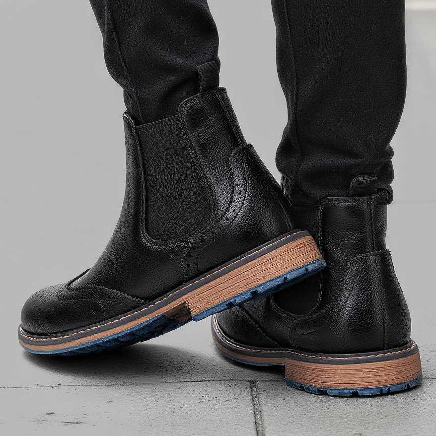 Size 713 Brogue Chelsea Men Boots Classical American Style Leather Boots W251024