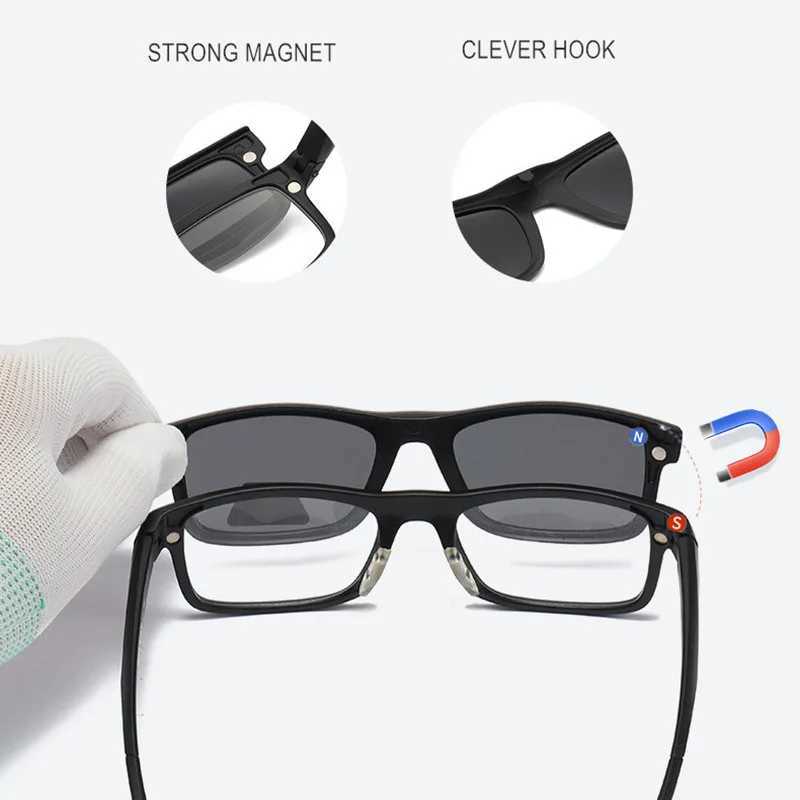 6 In 1 Corrective Glasses With Clips On Sunglasses Men Women No Screw Frame Spectacles Prescription Custom For Myopia F010T251024