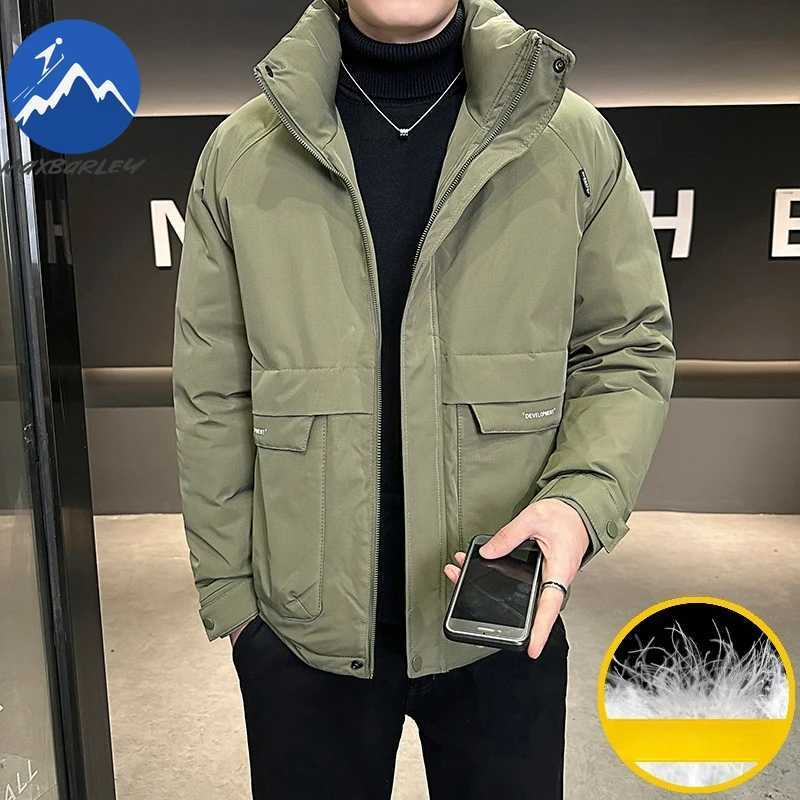 Maxbarley Men Down Jacket 2025 Fashion Stand Collar Outdoor Office Lightweight Parkas Business Casual Warm Winter Padded Jacket Z251024