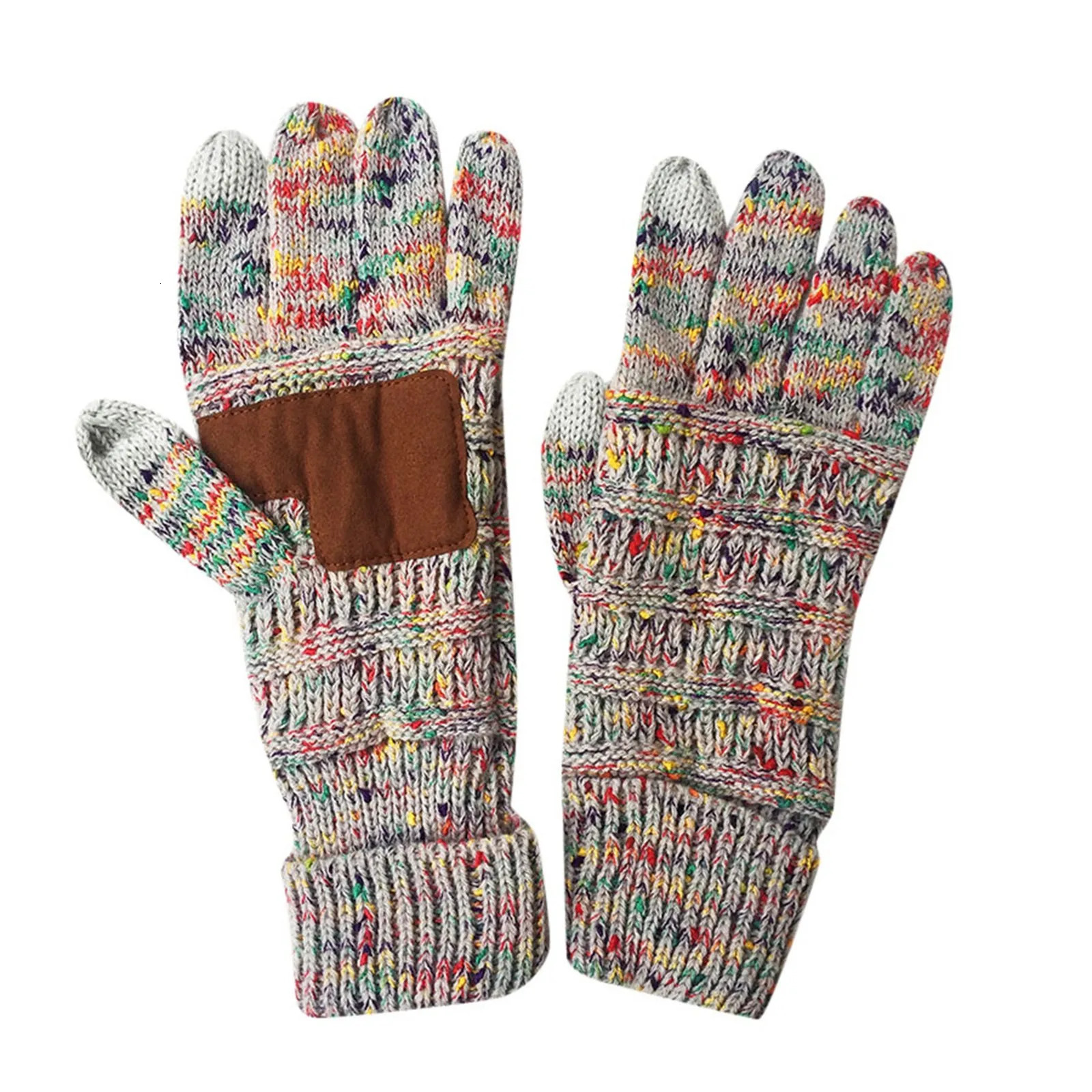 Winter Warm Cold Proof Gloves Womens Versatile Knitted Wool Full Finger Gloves Touchscreen Colorful Dot Gloves Mittens Guantes 251023