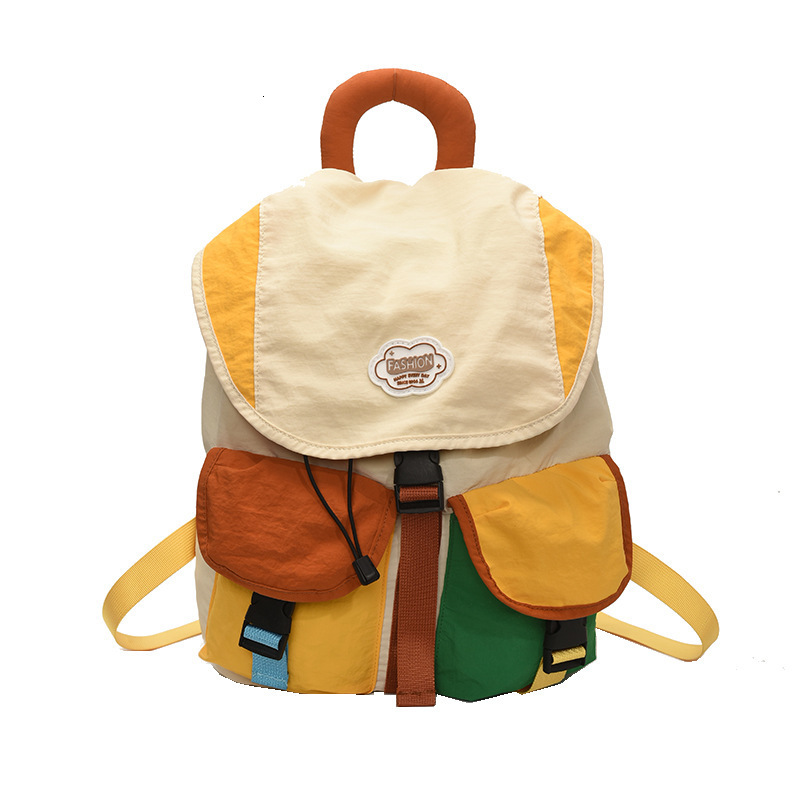 New designer children's backpack for kindergarten boys and girls, outdoor fashion, color blocked hiking, lightweight and fashionable parent-child