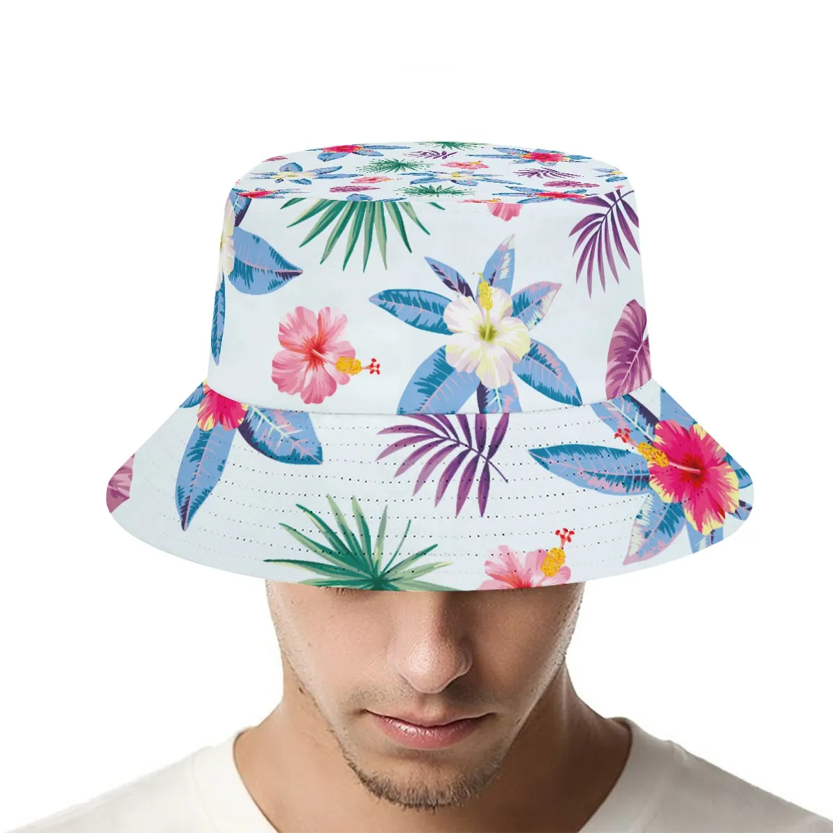 DHgatepod Unisex All-Over Print Bucket Hat - 100% Polyester Fashion Sun Hat for Outdoor & Commute