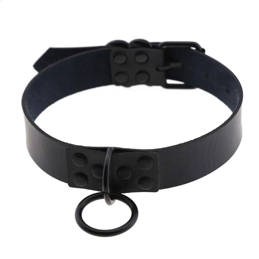 Black Red Punk Gothic Choker Necklace Handmade Collar belt Necklaces Leather choker party jewelry chunky necklace 251023